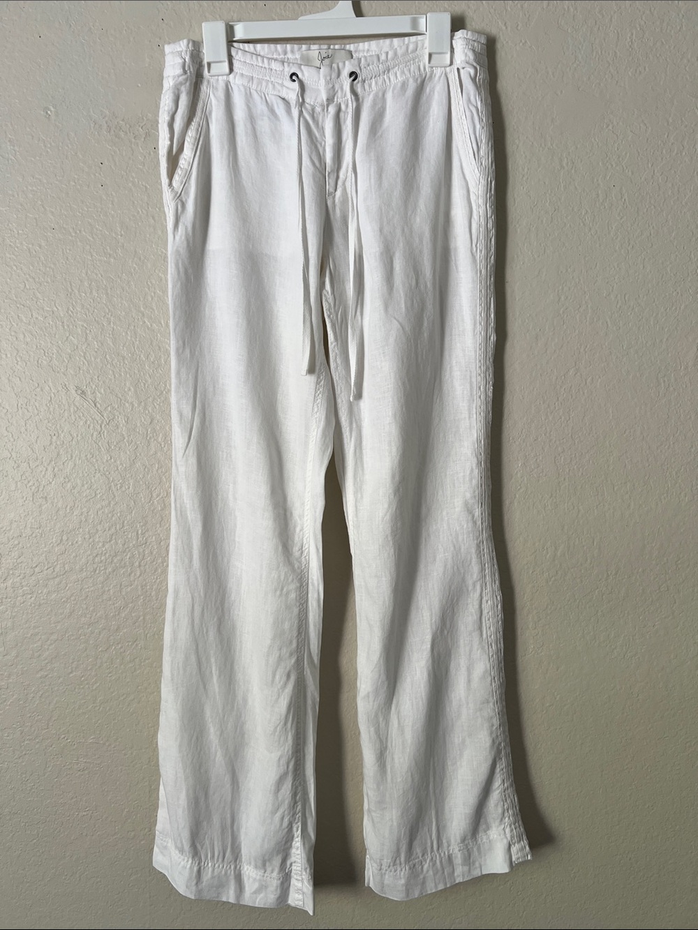 Like New! JOIE 100% Linen Drawstring Pants White in Size 4